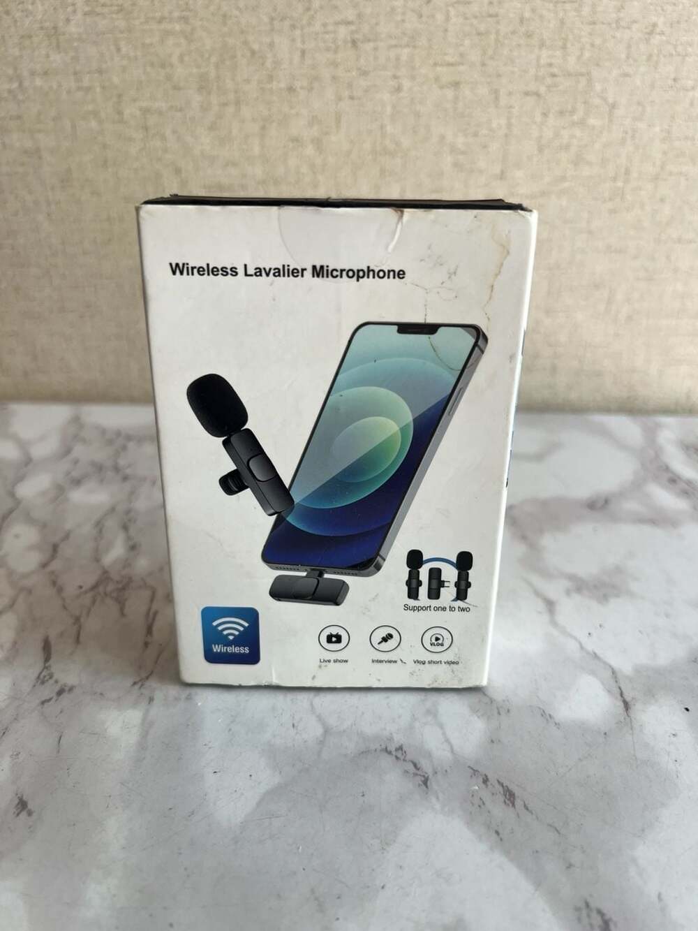 Wireless Lavalier Microphone 2-Pack Dual Clip-On Mini Lapel Mic for iPhone